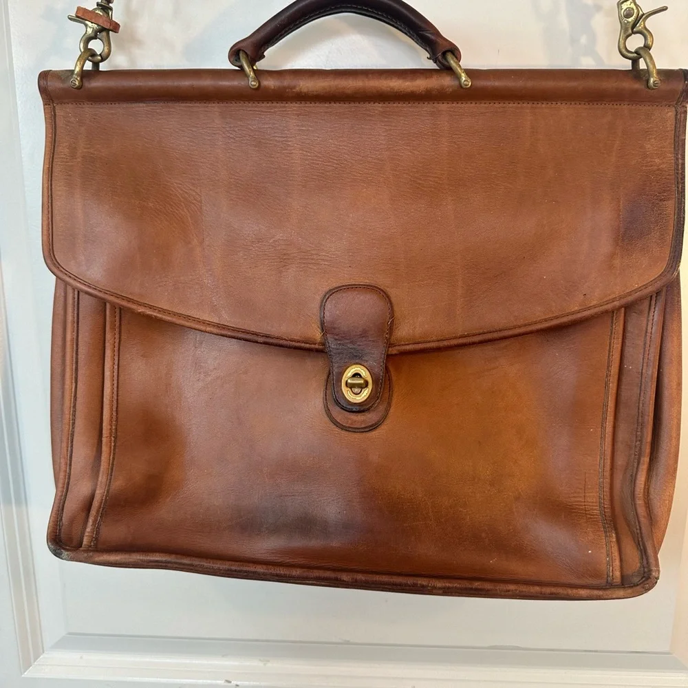 Vintage95 Coach Beekman British BrownLeather Briefcase/Messenger/Laptop Bag 5266